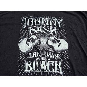 Johnny Cash Black T-Shirt The Man in Black Size 3XL XXXL NWOT Crossed Guitars